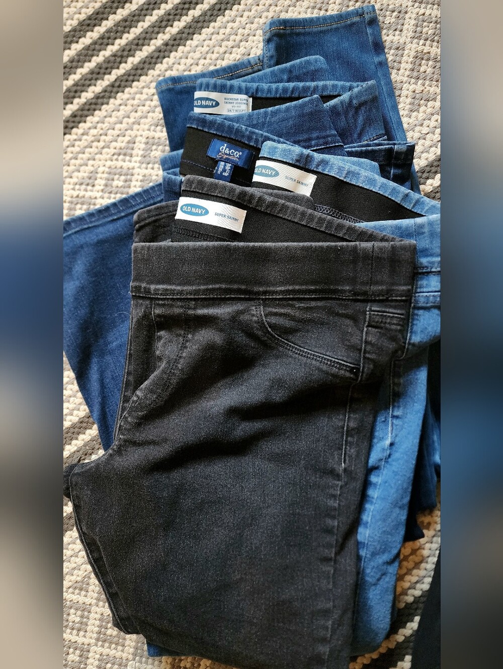 Sz 12 Lot Of 4 Pull On Skinny Denim Jeams